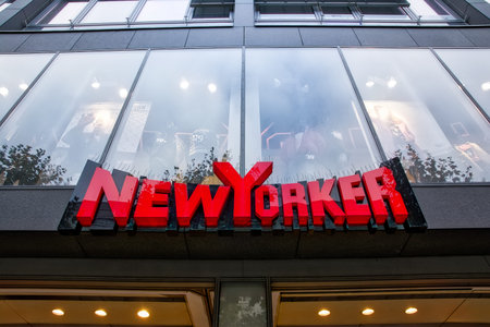 New Yorker Clothing Store Sign Stuttgart Koenigsstrasse Daytime Overcast Shopping Season October 24...