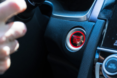 Push to Start Engine Button Automotive Interior Car Consumerの写真素材