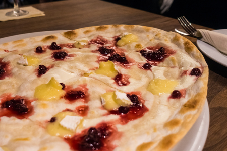 German Berry White Cheese Flammkuchenの写真素材