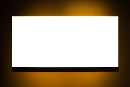 Billboard Rectangular White Mockup City Advertisementの写真素材