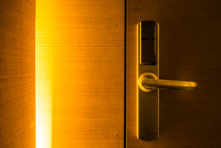 High Tech Hotel Door Handle Card Lock Upscale Lighting Interiorの写真素材