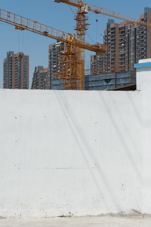 Concrete rubble debris on construction siteの写真素材