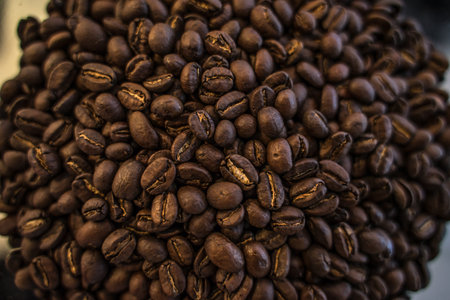 Roasted Coffee Beans Texture Closeup Macro Ingredient Cooking Background