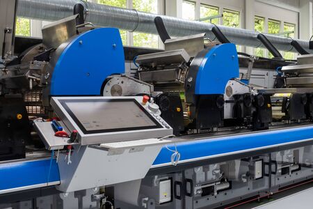 Industrial Label Printing Equipment Closeup Detailの写真素材