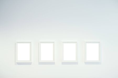 Art Gallery Museum Isolated Frame Contemporary White Wall Rectangularの写真素材