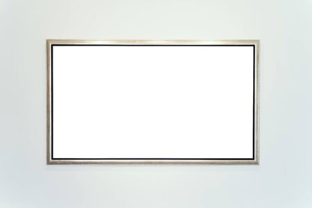 Art Gallery Museum Isolated Frame Contemporary White Wall Rectangular Clipping Pathの写真素材