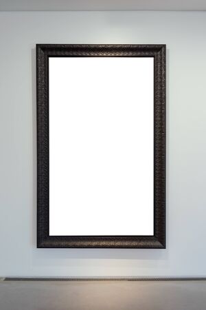 Art Gallery Museum Isolated Frame Contemporary White Wall Rectangular Clipping Pathの写真素材