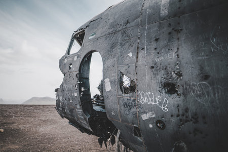 Iceland Lonely DC-3 Plane Wreckage Aviation Landscape