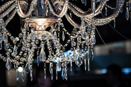 Chrystal chandelier close-up shotの写真素材