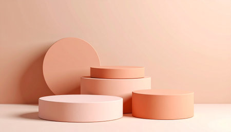 3d render of abstract minimal geometric forms. Glossy podium for product presentation.の素材