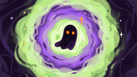 Halloween background with ghost and space. Vector illustration. Eps 10の素材