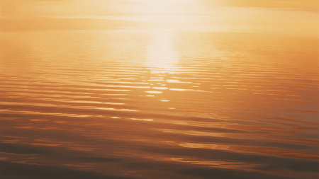 Sunset over the sea. Sunset on the sea. The sun is reflected in the water.の素材