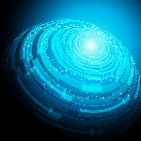 EPS10 Perspective Abstract Retro Technology Circles Vector Backgroundのイラスト素材