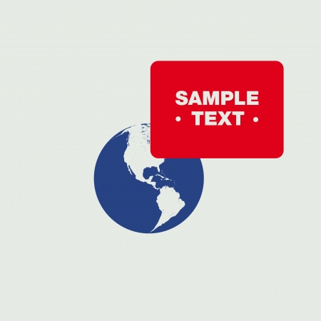 Red Speech bubble on Blue Globeのイラスト素材