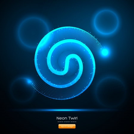 Blue Swirl Line with Shiny Circles - EPS10 Vector Designのイラスト素材