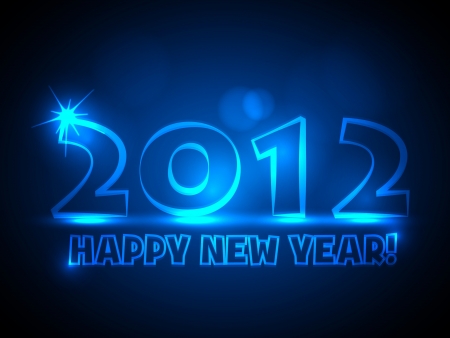 2012 New Year Card - Blue Neon Lightsのイラスト素材
