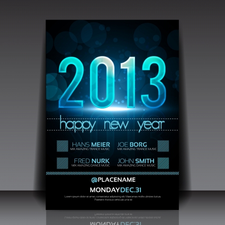 Happy New Year 2013 Blue Flyer Templateのイラスト素材