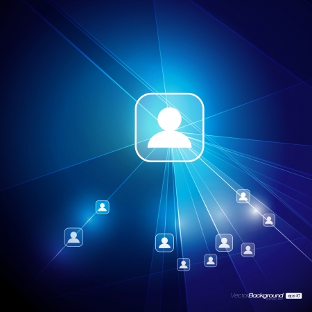 Social Media Abstract Illustration   Communication in the Global Computer Networks   EPS10 Vector Designのイラスト素材