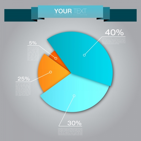 Colorful Business Pie Chart for Your Documents, Reports and Presentationsのイラスト素材