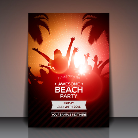 Summer Beach Party Flyer - Vector Designのイラスト素材