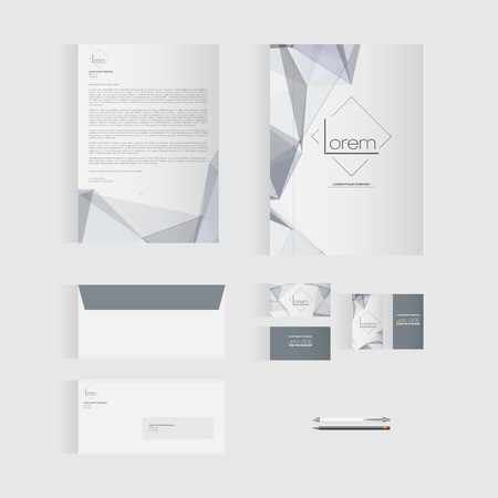 Grey Stationery Template Design for Your Business  Modern Vector Designのイラスト素材