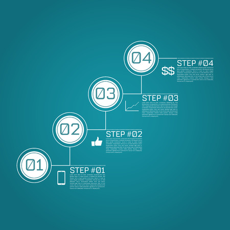 Step by Step Infographics Success Vector Design Template  EPS10 Editable Backgroundのイラスト素材