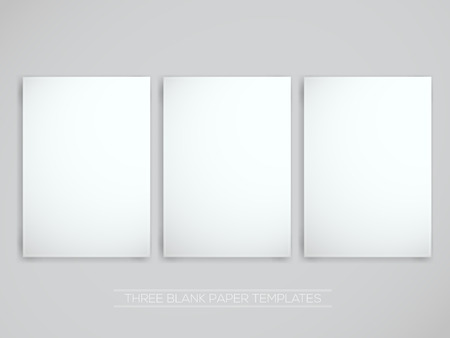 Three Blank Papers  Vector Illustrationのイラスト素材