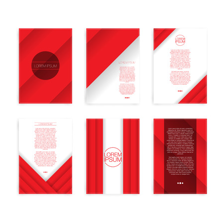 Set of Red Folder or Flyer Design  Editable EPS10 Vector Illustrationのイラスト素材