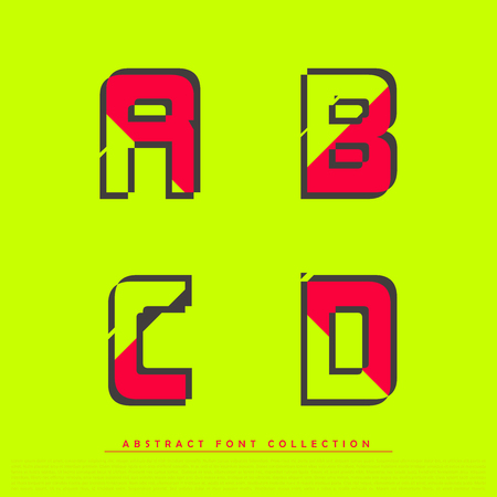 Abstract Alphabet Typographical in the Vector Set | Contains Vibrant Colors and Minimal Designのイラスト素材