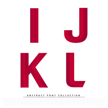 Abstract Red Typographic Alphabet in a Vector Set | Contains Vibrant Colors and Minimal Designのイラスト素材