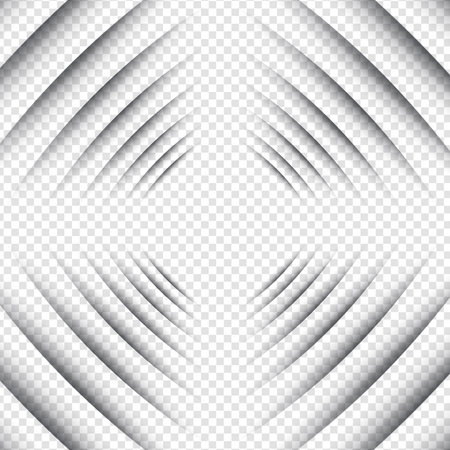 Shadow Line - Round Design Elements on Isolated Backgroundのイラスト素材