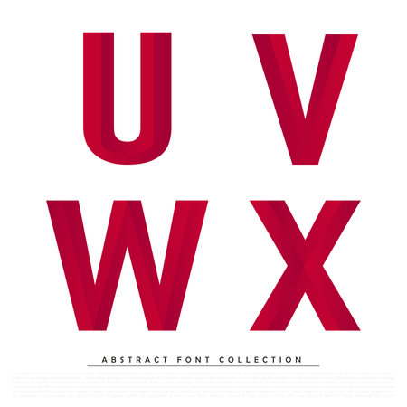 Abstract Red Typographic Alphabet in a Vector Set | Contains Vibrant Colors and Minimal Designのイラスト素材