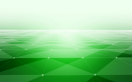 Abstract Polygonal Background with Green Space Low Poly Connecting Dots and Lines - Connection...