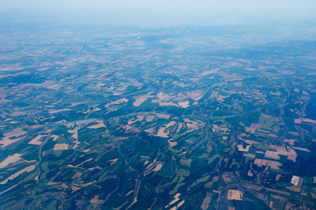 Aerial View of Agriculture Landscape in Italyの写真素材