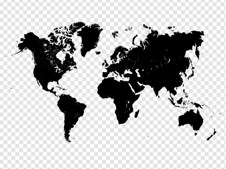 Transparent Detailed World Map Vector Designのイラスト素材