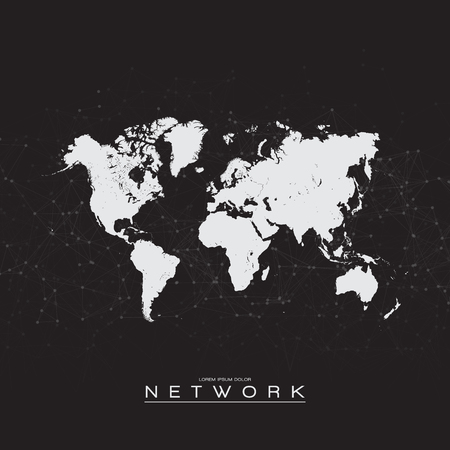 World Map with Vector Mesh Background Abstractのイラスト素材