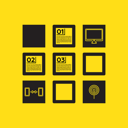 Steps One, Two, Three, Four. Illustration Inforgraphics with Business Symbols. Progress Design for Presentations.のイラスト素材