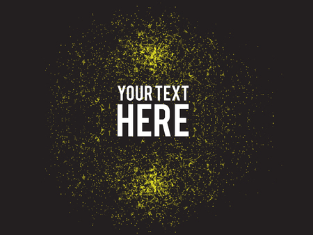 Yellow Abstract Explosion Vector Illustration with Large White Text | particles Designのイラスト素材