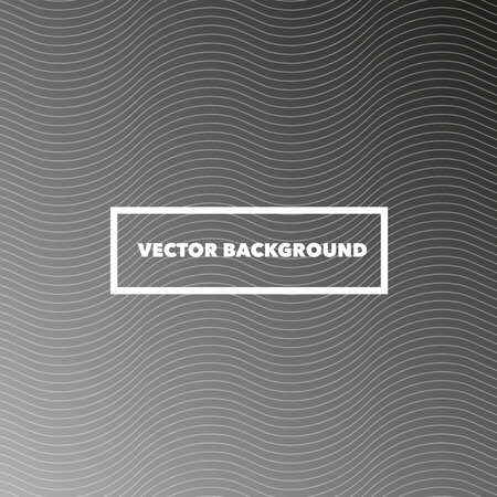 Bright Wavy Lines on Black and White Background with Heavy Frame and Text - Abstract Vector Illustrationのイラスト素材