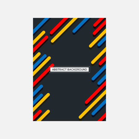 Abstract Colorful Lines Vector Flyer Templateのイラスト素材