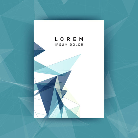 Abstract Polygon Poster Editable Template Design - Creative Vector Illustration for Cover, Flyer, Card, Presentation - Blue Mesh on White Backgroundのイラスト素材