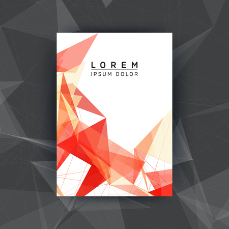 Abstract Polygon Poster - Creative Vector Illustration for Cover, Flyer, Card, Presentation - Red and Orange Mesh on White Backgroundのイラスト素材