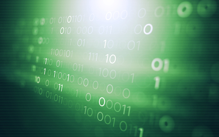 3D Abstract Futuristic Technology User Interface with Binary Code Illustration Render Backgroundの写真素材