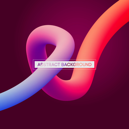 Minimal Abstract Liquid Curve Lines in Vibrant Color - Vector Concept Backgroundのイラスト素材