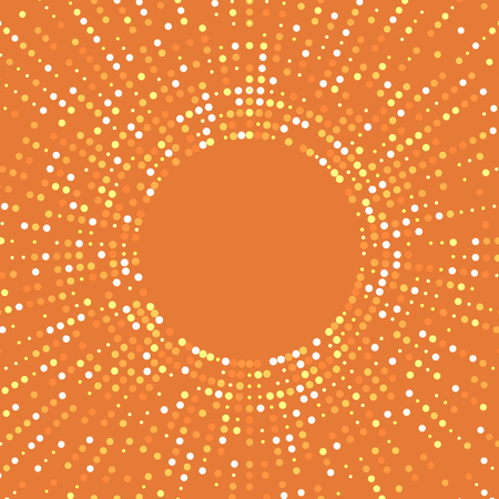 Orange halftone vector background for flyer template. Abstract dots illustrationのイラスト素材