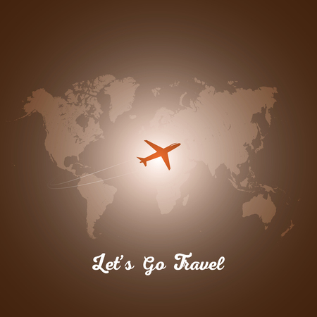 Let's Go Travel Design Concept Vector Background.のイラスト素材