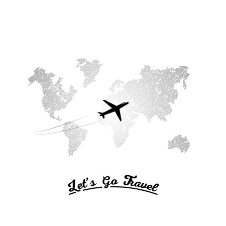Let's Go Travel Design Concept Vector Background.のイラスト素材