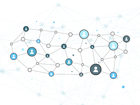 Social network vector design concept illustration with user icons.のイラスト素材