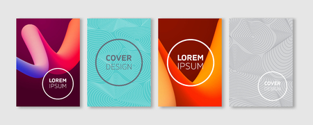 Minimal Vector covers design. Cool Vibrant colors illustrations. Future Poster template.のイラスト素材