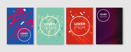 Minimal Vector covers design. Cool Vibrant colors flat illustrations. Future Poster template.のイラスト素材